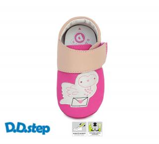 D.D.STEP Kožené capačky K1596 sova - dark pink Veľkosť: L