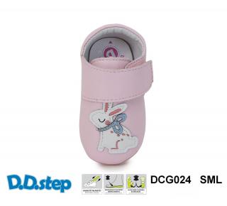 D.D.STEP Kožené capačky K1596 zajko - baby pink Veľkosť: S