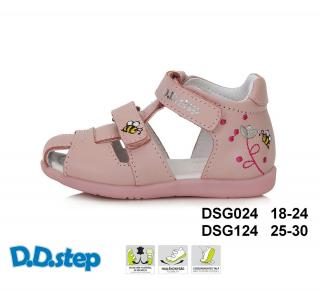 D.D.Step Kožené flexibilné sandále G075 bee - pink Veľkosť-obuvi: 28