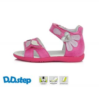 D.D.Step Kožené flexibilné sandále G075 srdiečko - dark pink Veľkosť-obuvi: 19