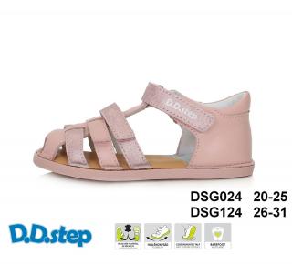 D.D.Step Kožené flexibilné sandále G076-41876B - pink Veľkosť-obuvi: 20