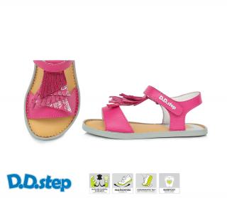 D.D.Step Kožené flexibilné sandále G076 - dark pink Veľkosť-obuvi: 26