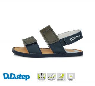 D.D.Step Kožené flexibilné sandále G076 - royal blue / green Veľkosť-obuvi: 26