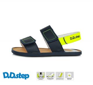 D.D.Step Kožené flexibilné sandále G076 - royal blue / yellow Veľkosť-obuvi: 26