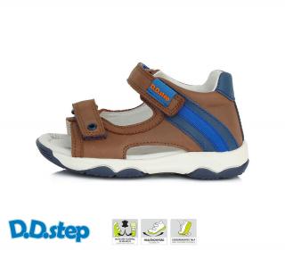 D.D.STEP Kožené sandále G064 - blue / chocolate Veľkosť-obuvi: 20