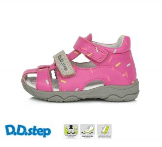 D.D.STEP Kožené sandále G064 - dark pink Veľkosť-obuvi: 20