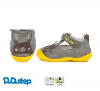 D.D.STEP Kožené sandálky H015 bear - dark grey Veľkosť-obuvi: 20