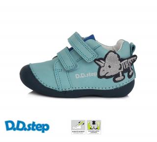 D.D. Step kožené topánky 015 dino - sky blue Veľkosť-obuvi: 20