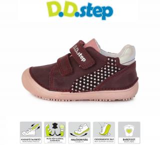 D.D.STEP kožené topánky 063 barefoot - hviezdy - raspberry Veľkosť-obuvi: 36