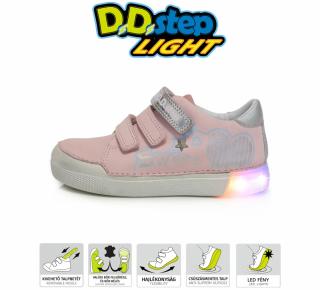 D.D.STEP LIGHT 068 svietiace topánky srdiečko - baby pink Veľkosť-obuvi: 36