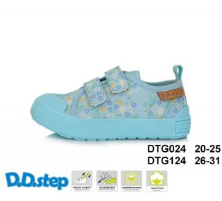 D.D.STEP Plátenky CSG 41841B kvetiny - sky blue Veľkosť-obuvi: 22