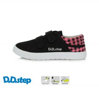 D.D.STEP plátenky CSG kárované - dark pink Veľkosť-obuvi: 34