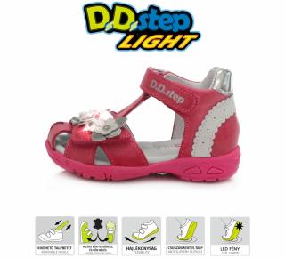 D.D.Step Sandále AC290 LED - kvety - dark pink Veľkosť-obuvi: 20