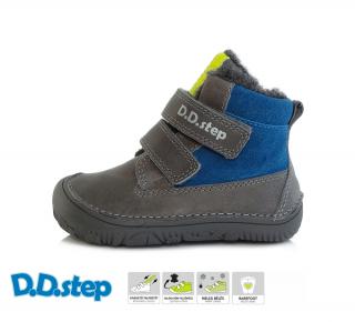 D.D.STEP Zimné barefoot topánky 073 dark grey/blue Veľkosť-obuvi: 21