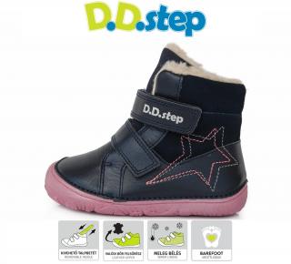 D.D.STEP Zimné barefoot topánky 073 hviezda - royal blue Veľkosť-obuvi: 20