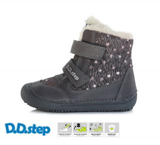 D.D.Step Zimné barefoot topánky W063 hviezdy - dark grey Veľkosť-obuvi: 26