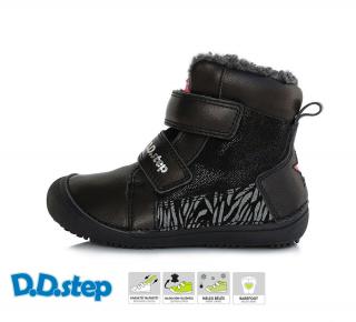 D.D.Step Zimné barefoot topánky W063 zebra - black Veľkosť-obuvi: 29