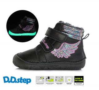 D.D.STEP Zimné barefoot topánky W073 anjel - black Veľkosť-obuvi: 20