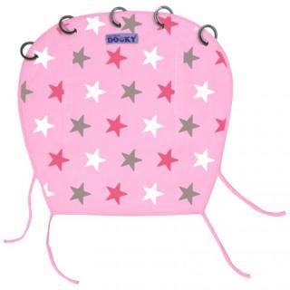 Dooky Slnečná clona Design Baby Pink/Pink Stars