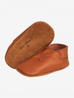 EN*FANT kožené capačky Elastic Slipper - Leather Brown Veľkosť-obuvi: 18