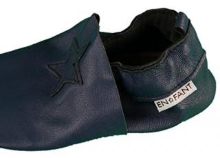 EN*FANT kožené capačky - Elastic Slipper Navy Veľkosť capačiek: 18