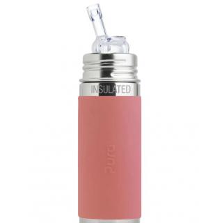 PURA termo fľaša so slamkou 260ml - rose