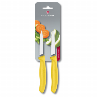 Victorinox paring knife, SwissClassic, yellow, 2 pieces blistered