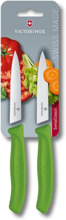 Victorinox SwissClassic paring knife,10cm,1 wavy+ 1 normal cut,green,Blister