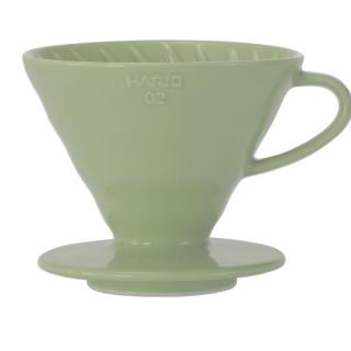 Hario V60-02 Ceramic Coffee Dripper Olivový + 40 filtrov