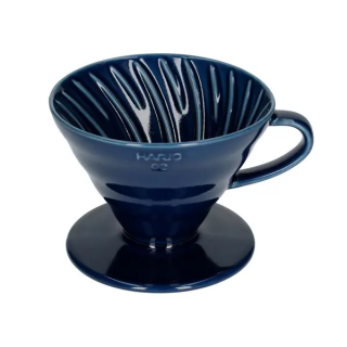 Hario V60-02 Ceramic Coffee Dripper Tmavo Modrý