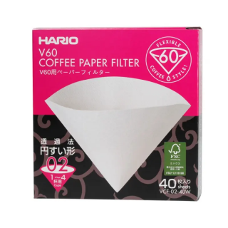 Hario V60-02 papierové filtre 40ks - Biele