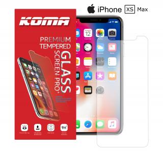 KOMA Ochranné tvrdené sklo pre iPhone XS Max, zaoblenie 2.5 D, tvrdosť 9H