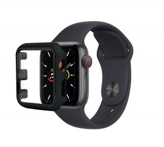 KOMA Ochranný kryt s tvrdeným sklom pre Apple Watch 41 mm (Series 7, Series 8), čierny