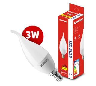 LED žiarovka KOMA E14 3W, sviečka, 230V, 240L, 30000h, 6500K studená biela