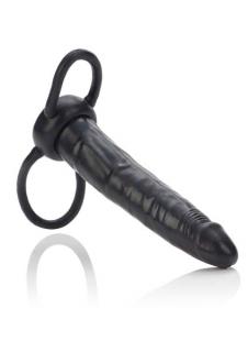 CalExotics Accommodator Dual Penetrator dildo s krúžkom na penis Black