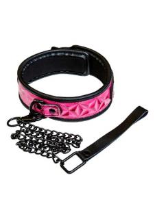 Sinful Collar bdsm obojok s vodítkom pink