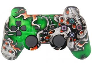 Ovladač PS3 Bluetooth Anime Skull Green