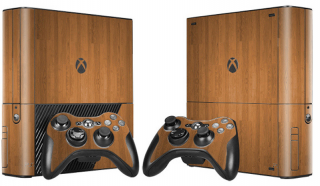 XBOX 360 E polep DARK WOOD