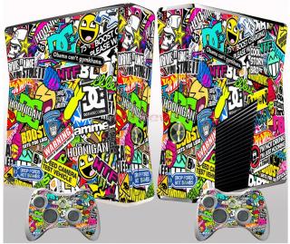 Xbox 360 slim polep Sticker Bomb