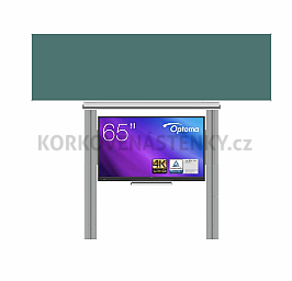 Interaktívna zostava s LCD panelmi (65&quot;) s prednou krycou tabuľou pre popis kridou na pylóne (300x100) - LCD PYL290 300-65OPT3651-ŠKOL