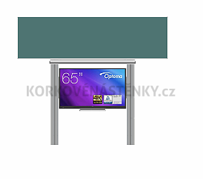 Interaktívna zostava s LCD panelmi (65&quot;) s prednou krycou tabuľou pre popis kridou na pylóne (350x100) - LCD PYL290 350-65OPT3651-ŠKOL