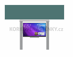 Interaktívna zostava s LCD panelmi (65&quot;) s prednou krycou tabuľou pre popis kridou na pylóne (400x100) - LCD PYL290 400-65OPT3651-ŠKOL