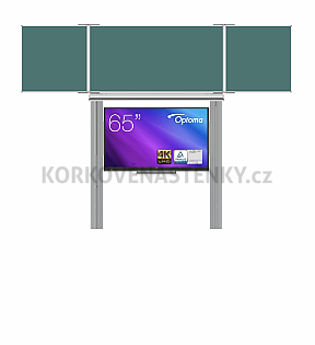 Interaktívna zostava s LCD panelmi (65&quot;) s prednou krycou tabuľou TRIPTYCH K pre popis fixem i kriedou na pylóne (200x100) - LCD PYL290 200-65OPT3651-TRIPBZZZB