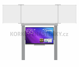 Interaktívna zostava s LCD panelmi (65&quot;) s prednou krycou tabuľou TRIPTYCH K pre popis fixem i kriedou na pylóne (200x100) - LCD PYL290 200-65OPT3651-TRIPZBBBZ