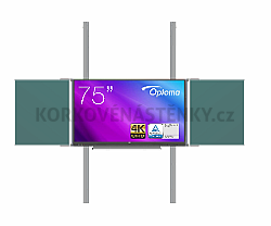 Interaktívna zostava s LCD panelmi (75&quot;) na pylóne s tabuľami na fixe i kriedu - LCD PYL290-75XOPT5752+BZZB