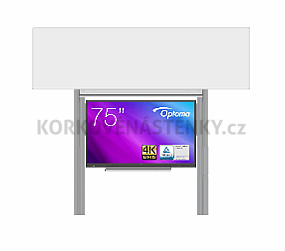 Interaktívna zostava s LCD panelmi (75&quot;) s prednou krycou tabuľou pre popis fixkou na pylóne (350x100) - LCD PYL290 350-75XOPT5752-MAN