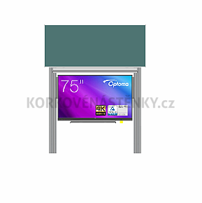 Interaktívna zostava s LCD panelmi (75&quot;) s prednou krycou tabuľou pre popis kridou na pylóne (240x100) - LCD PYL290 240-75XOPT5752-ŠKOL