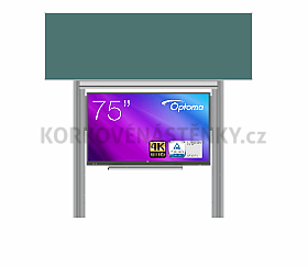 Interaktívna zostava s LCD panelmi (75&quot;) s prednou krycou tabuľou pre popis kridou na pylóne (300x100) - LCD PYL290 300-75XOPT5752-ŠKOL