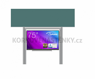 Interaktívna zostava s LCD panelmi (75&quot;) s prednou krycou tabuľou pre popis kridou na pylóne (350x100) - LCD PYL290 350-75XOPT5752-ŠKOL