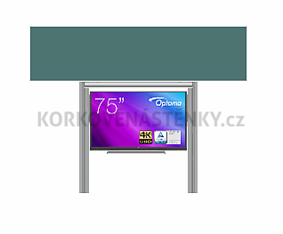 Interaktívna zostava s LCD panelmi (75&quot;) s prednou krycou tabuľou pre popis kridou na pylóne (400x100) - LCD PYL290 400-75XOPT5752-ŠKOL